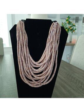 Gerda Lynggaard Monies 17 strand Multi tonal Lavender pink Black Horn Necklace